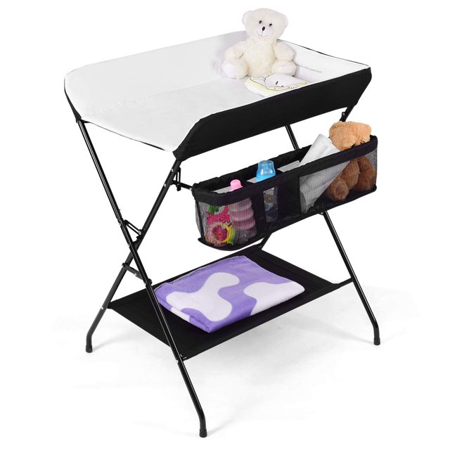 Infans Infant Baby Changing Table Folding Diaper Station Organizer w