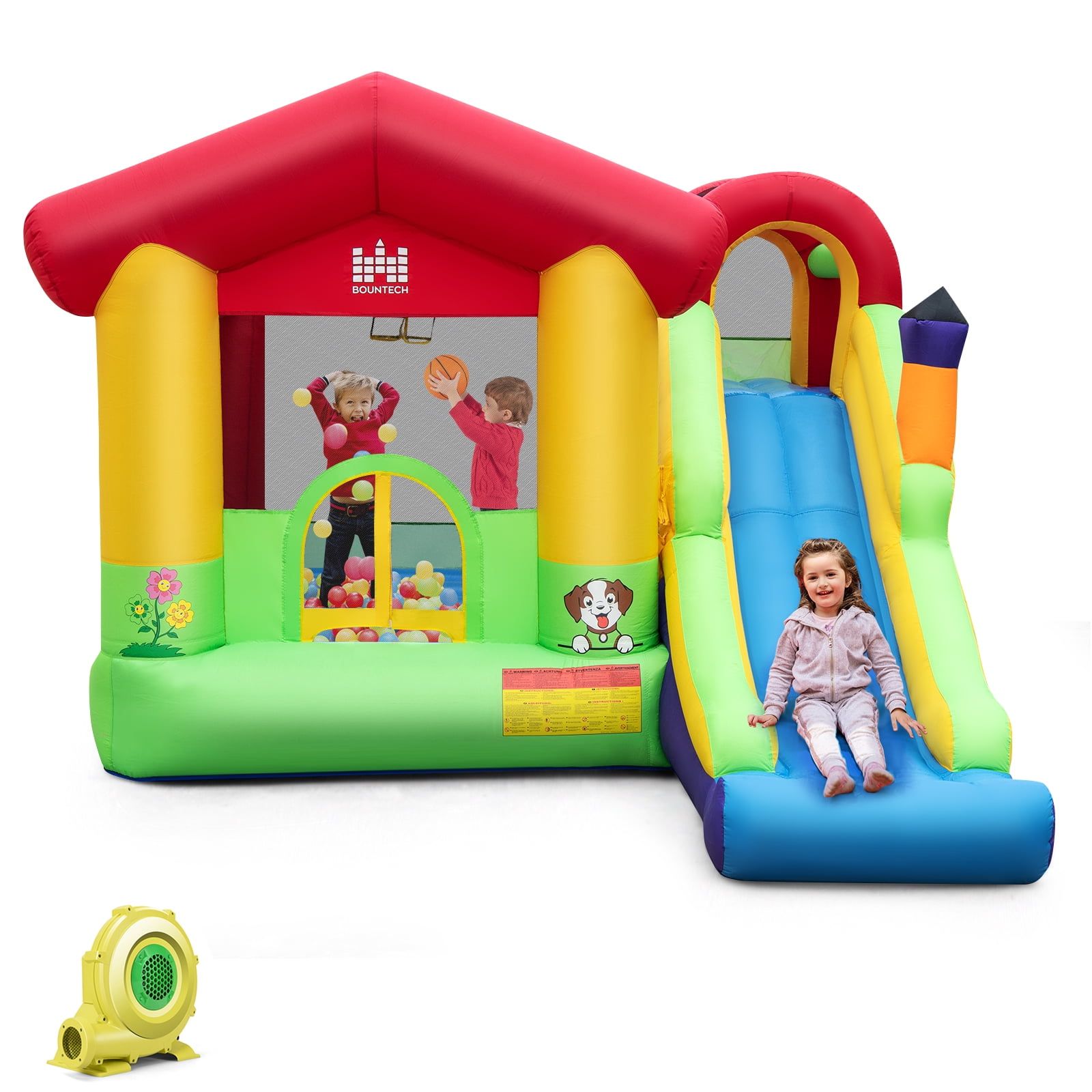 infans-inflatable-bounce-castle-kids-jumping-house-w-ocean-balls