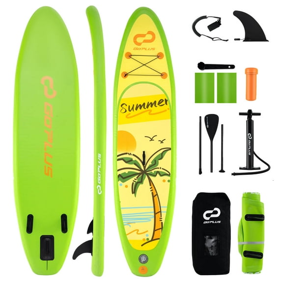 Infans Inflatable Stand up Paddle Board w/ 3 Fins Backpack Non-slip Deck Pump