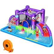 Infans Inflatable Water Slide Castle Kids Bounce House w/ Octopus Style & 750W Blower