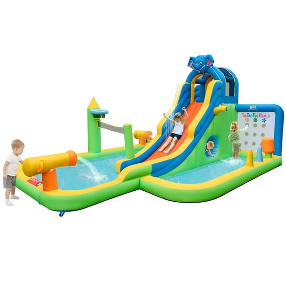Infans Inflatable Water Slide Giant Water Park for Kids Backyard Fun without Blower