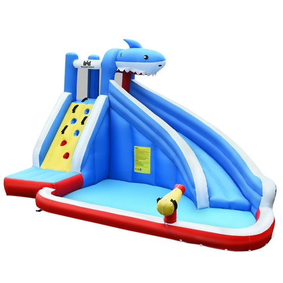 Infans Inflatable Water Slide shark Bounce House Splash Water Pool Without Blower