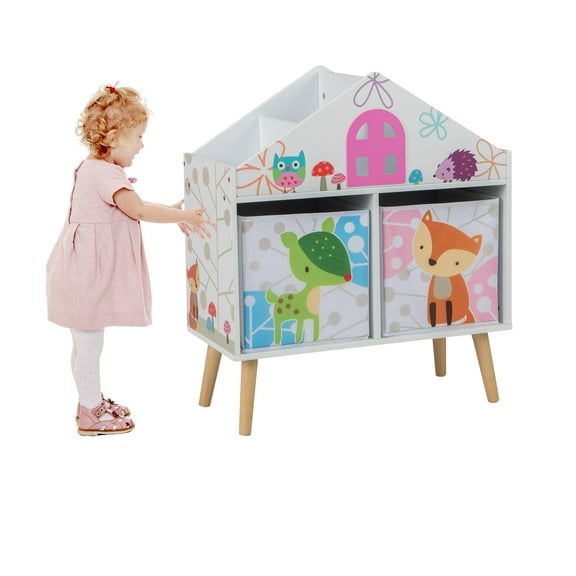 Infans Kids Dollhouse Bookshelf Toddler Book & Toy Storage Display Organizer Ideal Gift
