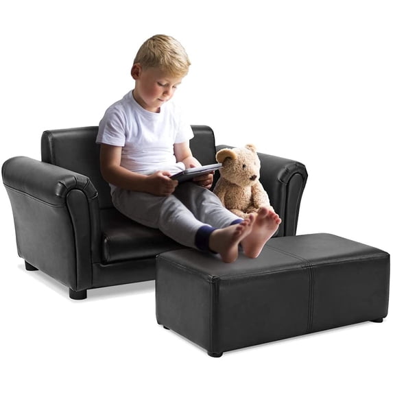 Infans Kids Sofa Armrest Chair Couch Lounge Children Birthday Gift w/ Ottoman