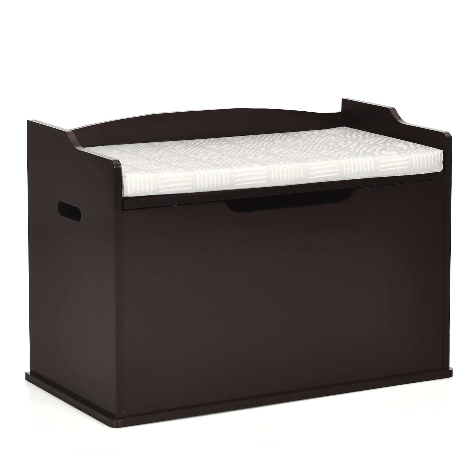 Brown MDF Flip-top Kids Toy Box with Cushion