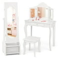 thumbnail image 1 of Infans Kids Vanity Set Princess Makeup Dressing Table & Chair Set w/ Jewelry Armoire, 1 of 7