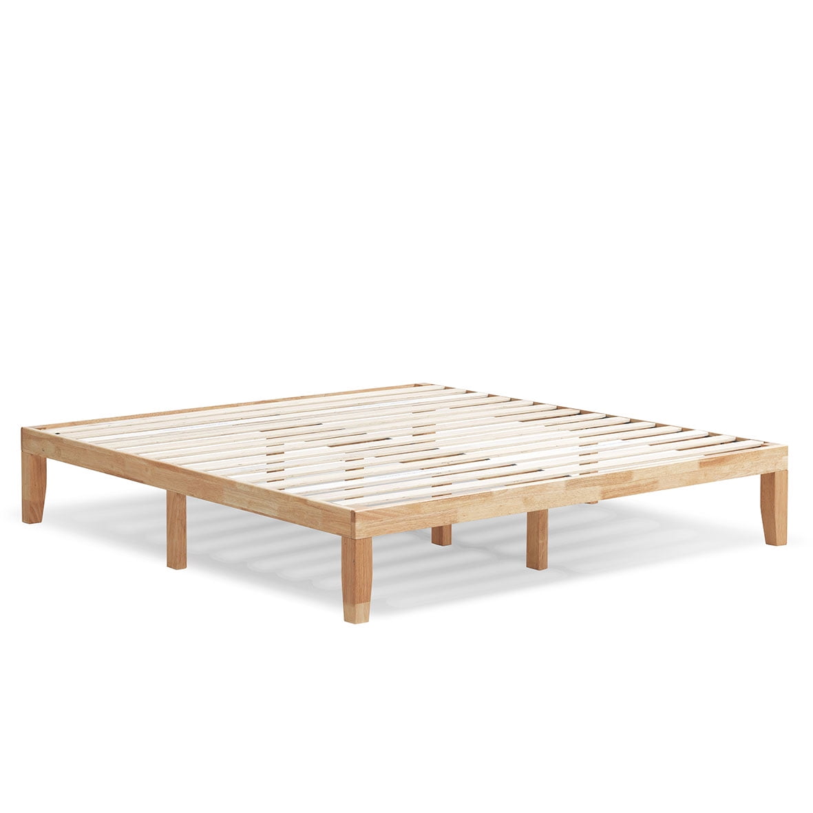 Infans King Size 14" Wooden Bed Frame Mattress Platform Wood Slats Support Natural