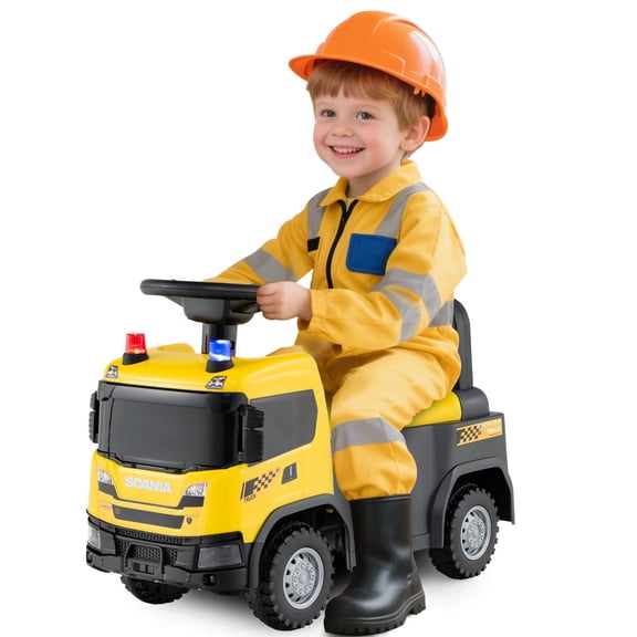 Infans Licensed Scania Toy Construction Truck w/ Lights Sounds & Under-Seat Storage