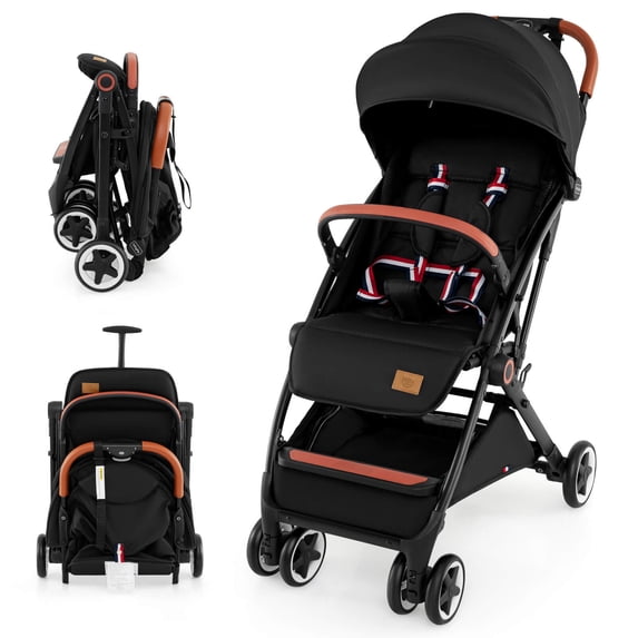 Infans Lightweight Baby Stroller Aluminium Frame w/ Net for Travel Black