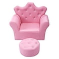thumbnail image 1 of Infans Pink Kids Sofa Armrest Chair Couch Children Toddler Birthday Gift w/ Ottoman, 1 of 7