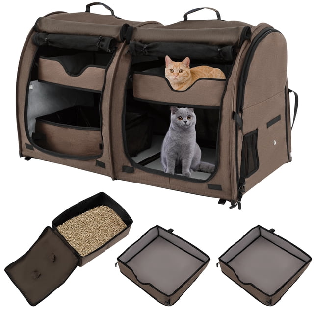 Infans Soft Travel Kitten Transport Cage, Portable Pet Carrier Kennel ...