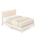 thumbnail image 1 of Infans Queen Upholstered Platform Bed Frame Button-Tufted Headboard Mattress Foundation, 1 of 7