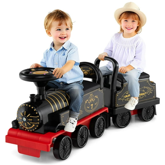 Infans Ride on Train 6V Battery Powered Ride on Toy with Under-Seat Storage & Carriage