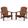thumbnail image 1 of Infans Set of 2 Kid's Adirondack Chair Patio Wood High Backrest Arm Rest Outdoor Coffee, 1 of 7