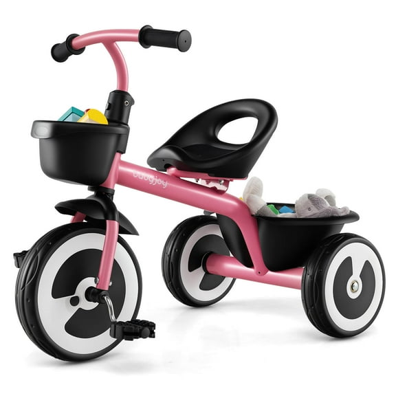 Infans Toddler Tricycle Kids Trike with Adjustable Seat Front & Rear Storage Baskets