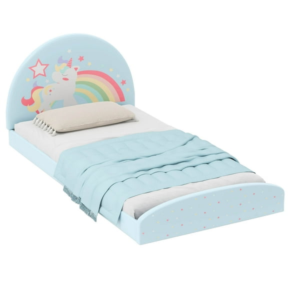 Infans Twin Floor Bed Frame with 210D Oxford Cloth Floor Mat, Middle Support Slat