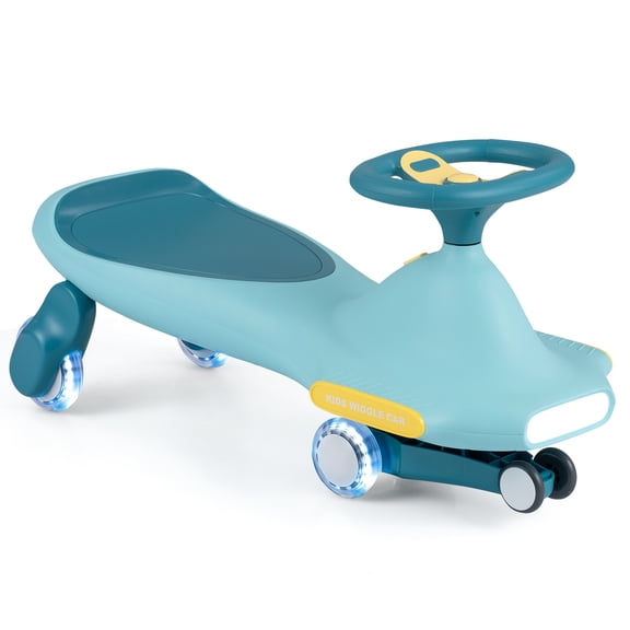 Infans Wiggle Car for Kids w/LED Flashing Wheels Music Horn for Indoor Outdoor Play