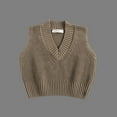 thumbnail image 1 of Infant 12 Months Khaki Cotton Sweater Vest - Sleeveless V-Neck, Soft Hypoallergenic, Easy-Layer for Baby's Everyday Comfort, 1 of 5
