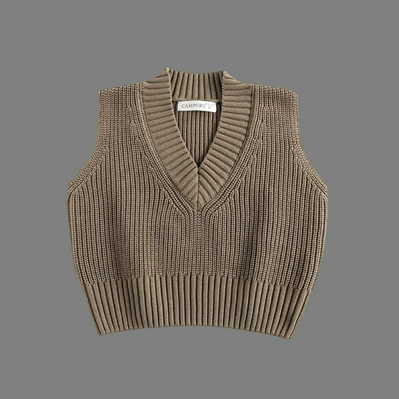 Infant 12 Months Khaki Cotton Sweater Vest - Sleeveless V-Neck, Soft Hypoallergenic, Easy-Layer for Baby's Everyday Comfort