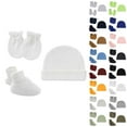 thumbnail image 1 of Infant 3 Piece Hat Gloves and Booties Set in Assorted Colors for Newborn Essentials, 1 of 3
