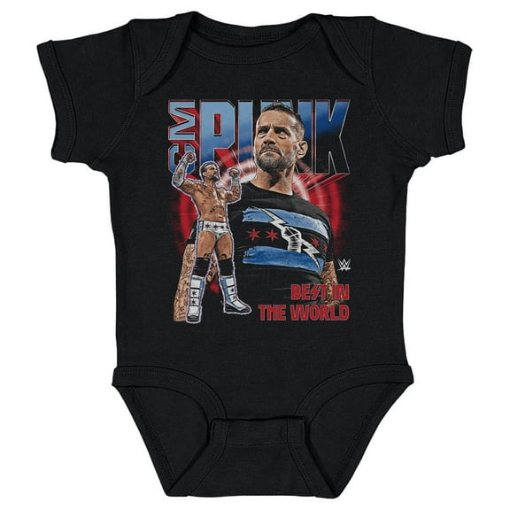 Infant 500 Level Black CM Punk Vintage Superstar Bodysuit