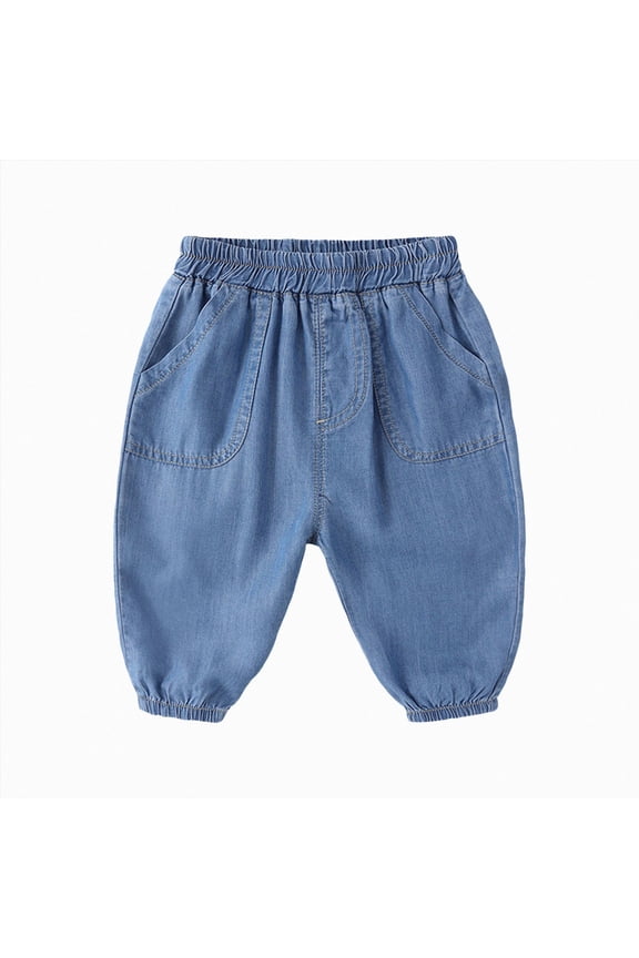 Infant 6-12 Months Boys Jogger Pants, Stretch Casual Cargo Pants 6-12 Months 12-24 Months 2T 3T 4T 5T 6T 7T 8T 9T Children Blue Streetwear Pants