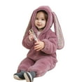 thumbnail image 1 of Adorable Rabbit Themed Boys Romper Jumpsuit Soft Winter Warm, 1 of 4