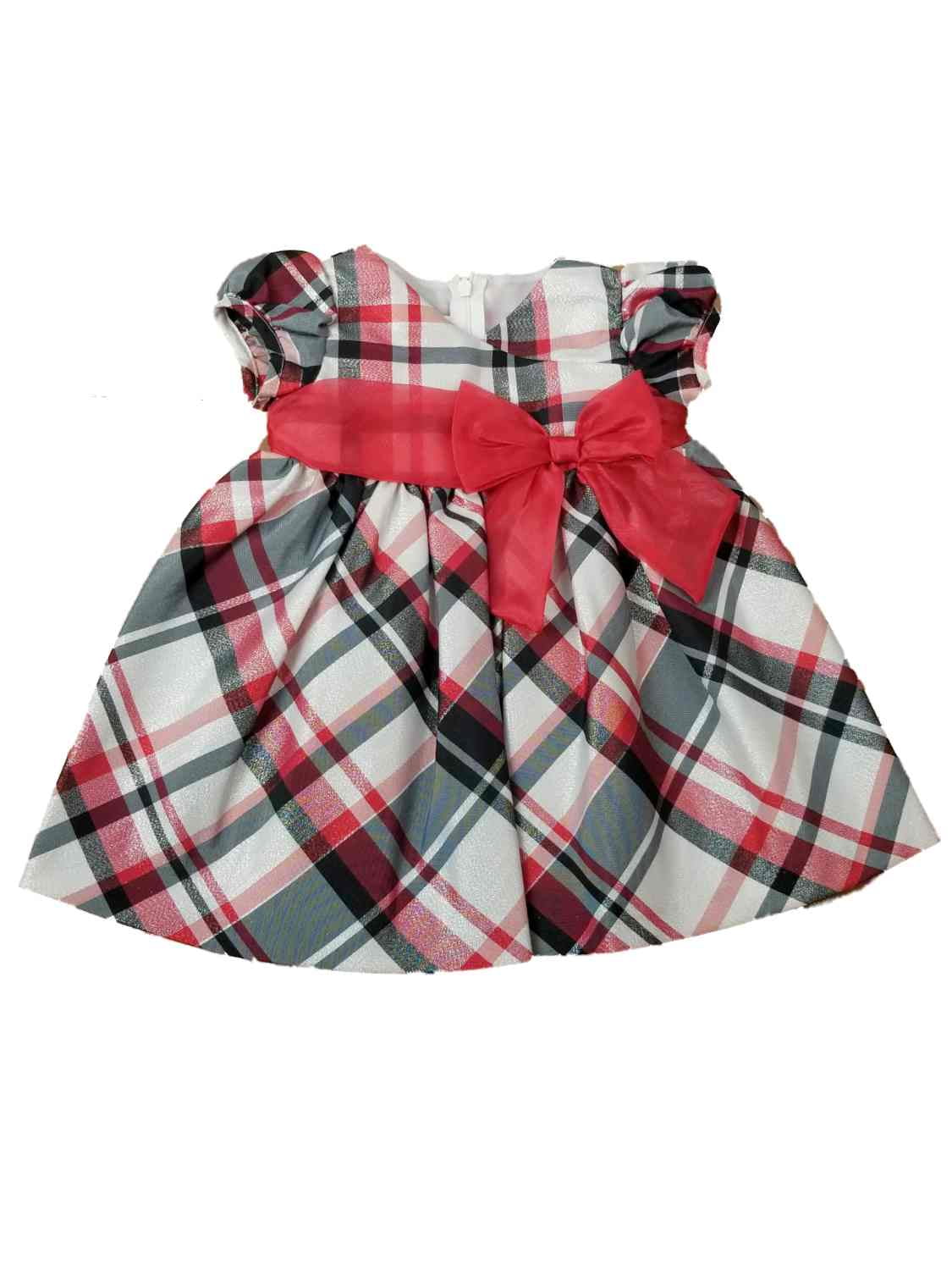 Bonnie Baby Infant Babe Girls Red Plaid Bow Christmas Holiday Party Dress Fancy 12M, Infant Girl's Bonnie Baby Infant Babe Girls Red Plaid Bow Christmas Holiday Party Dress Fancy 12M, Infant Girl's