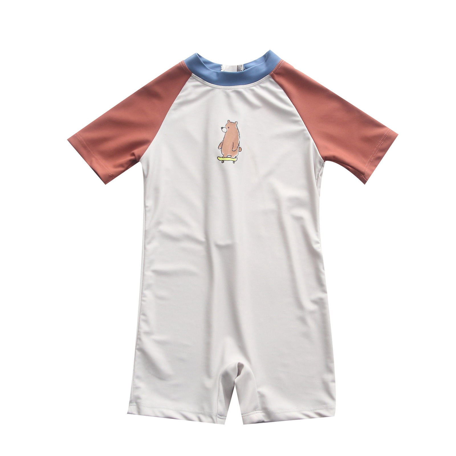 Infant Baby Beachwear Sunsuit With Swim Cap，Kid Water Sport Short