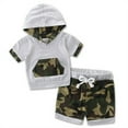 thumbnail image 1 of Infant Baby Boy Camouflage Hoodie Top and Pants Outfit (Short Sleeve, 80/ 6-9 Months), 1 of 4