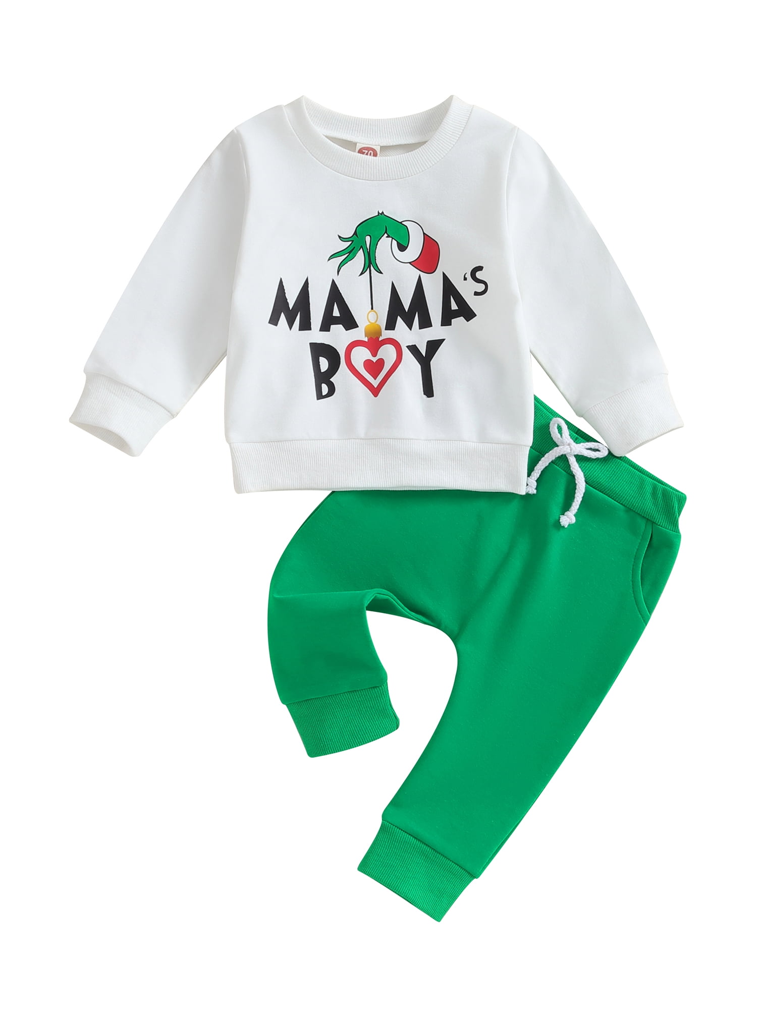 Infant Baby Boy Christmas Outfit Mama‘s Boy Crewneck Shirts Sweatshirt ...