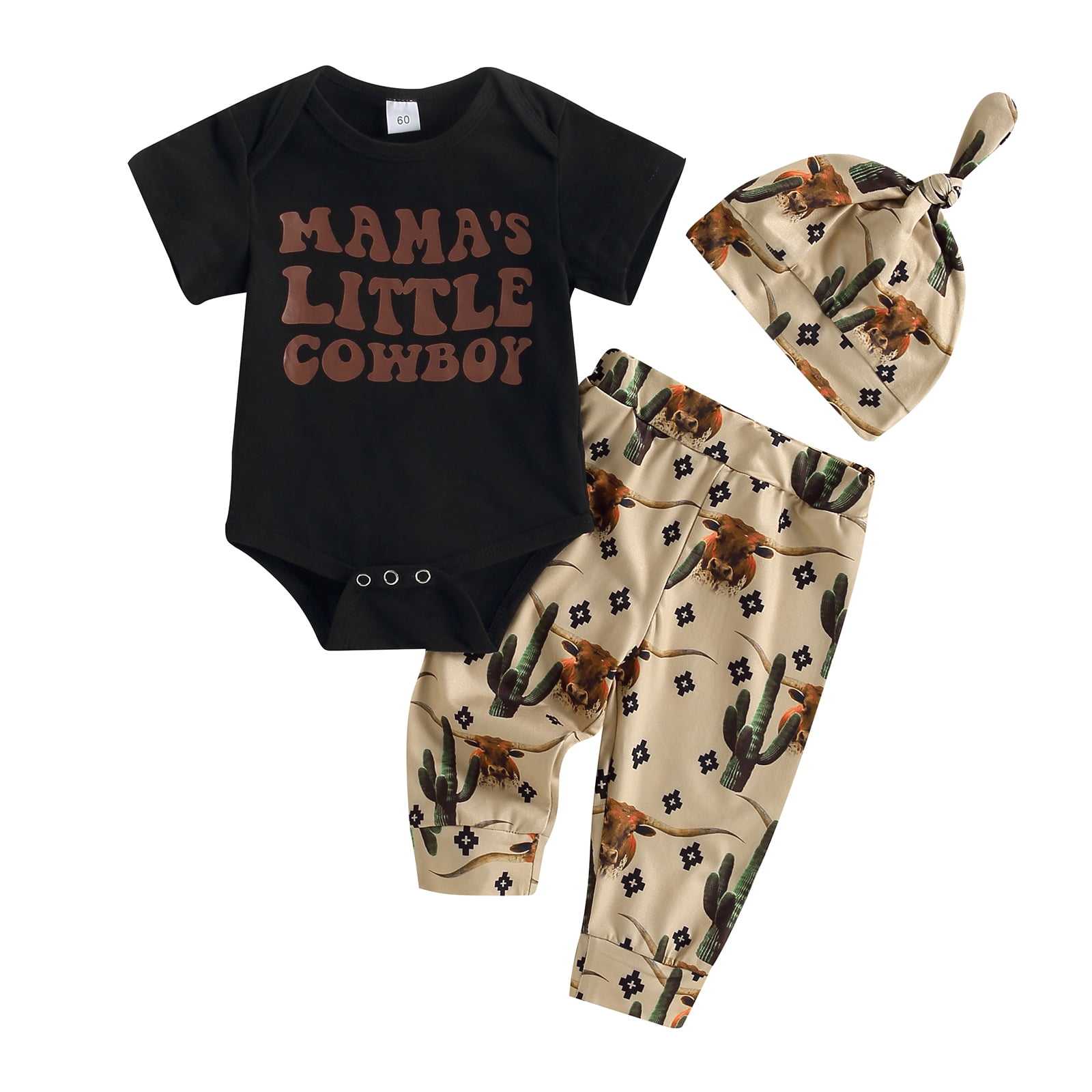 Infant Baby Boy Clothes 3m 6m 12m 18m Funny Letter Cow Print Bodysuits 