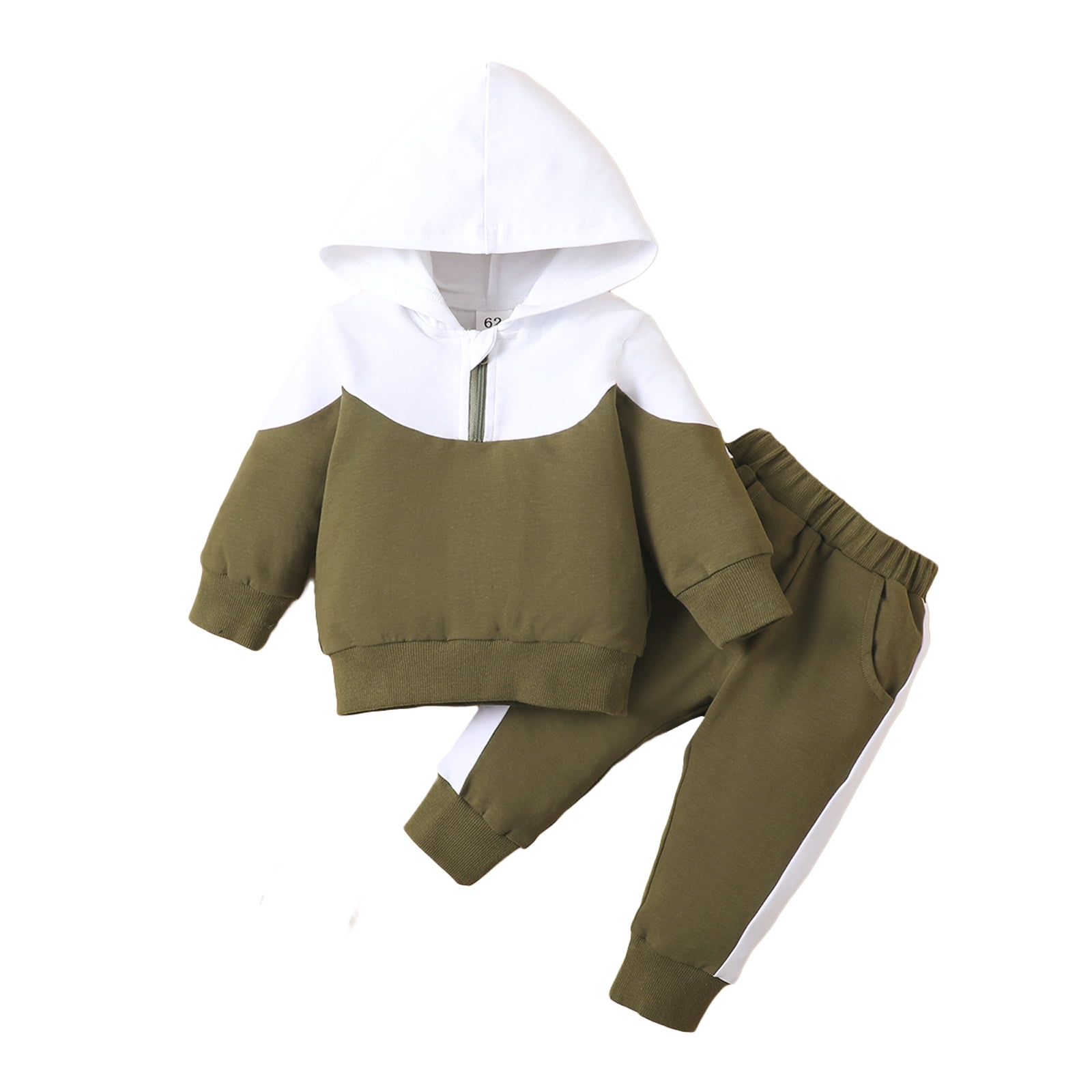 Infant Baby Boy Clothes Fall Winter Sweatsuits Color Block Tops Pants