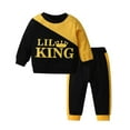 thumbnail image 1 of Infant Baby Boy Clothes Letter Long Sleeve Cotton Tops and Long Pants Set Fall Sweatsuits Outfits Yellow 6-9 Months, 1 of 6