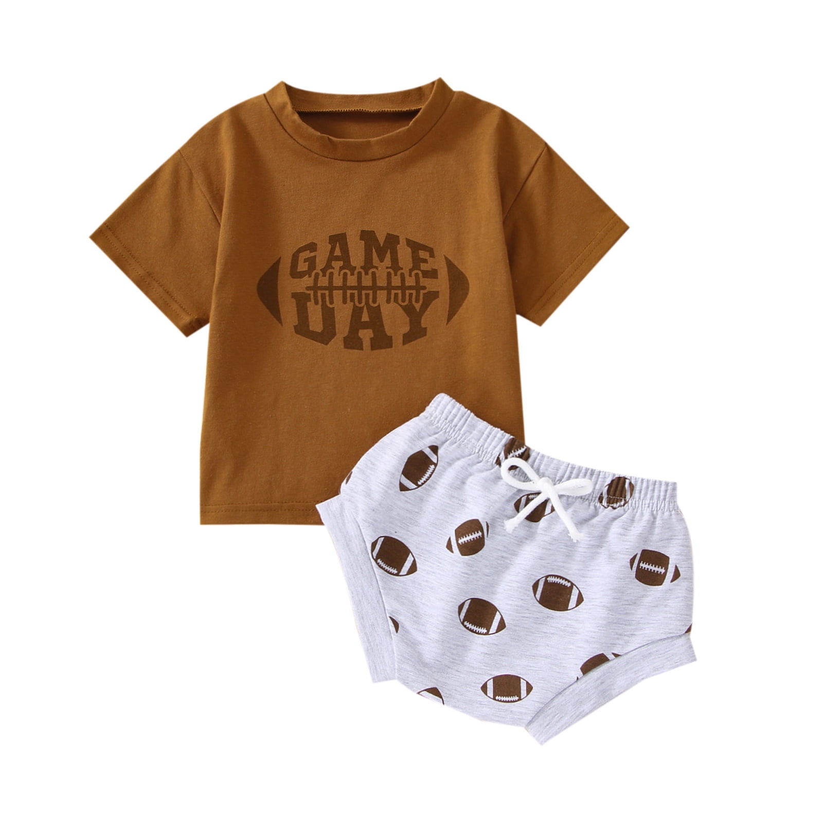 Infant Baby Boy Football Outfit 6M 12M 18M 24M Game Day Print Short