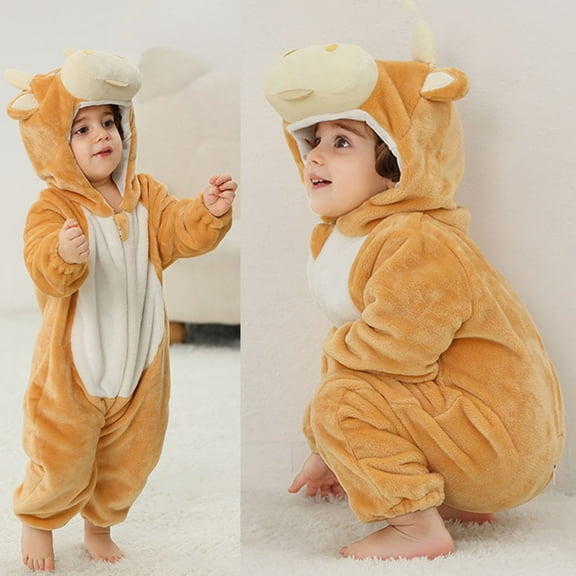 Baby Boy Girl Jumpsuit Animal Outfit Long Sleeve Outwear Winter Autumn Hooded Romper Girl Outfits 6-12 Months