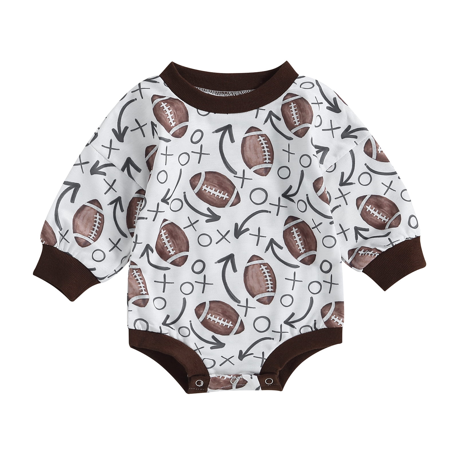 Infant Baby Boy Girl Football Outfit Game Day Onesie Clothes Long