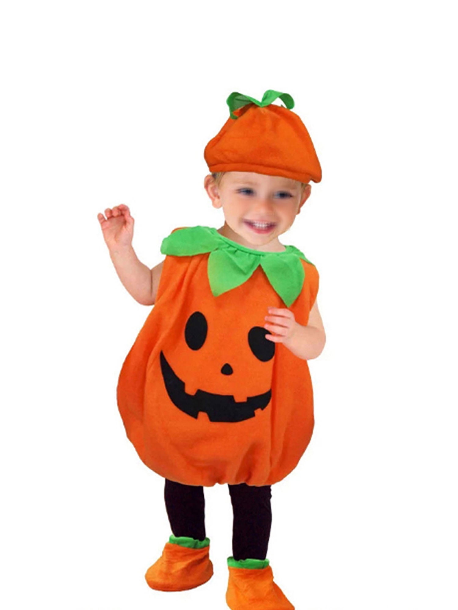 Infant Baby Boy Girl Halloween Costumes Set Pumpkin Shape Vest Tops