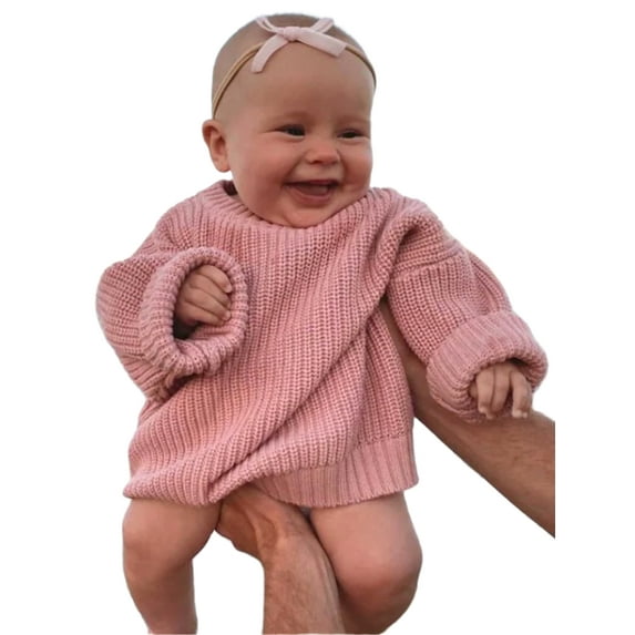 Infant Baby Boy Girl Oversized Knit Sweater Chunky Long Sleeve Pullover Shirt Warm Fall Winter Blouse Top