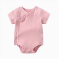 thumbnail image 1 of Infant Baby Boy Girl Summer Outfit Short Sleeve Solid Color Bodysuit Cute Romper Jumpsuit 0 3 6 9 12 18 Months Casual Newborn T-Shirt Clothes Gibobby,Newborns,Light Pink, 1 of 4