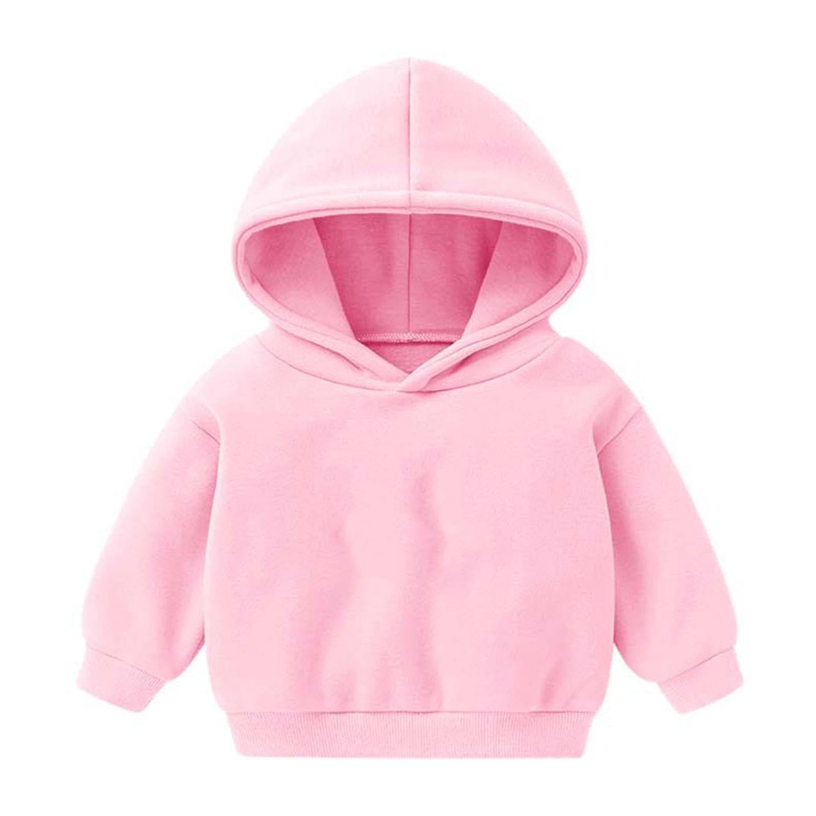 Kid Boy/Kid Girl Fleece Lined Solid Thermal Pullover Sweatshirt