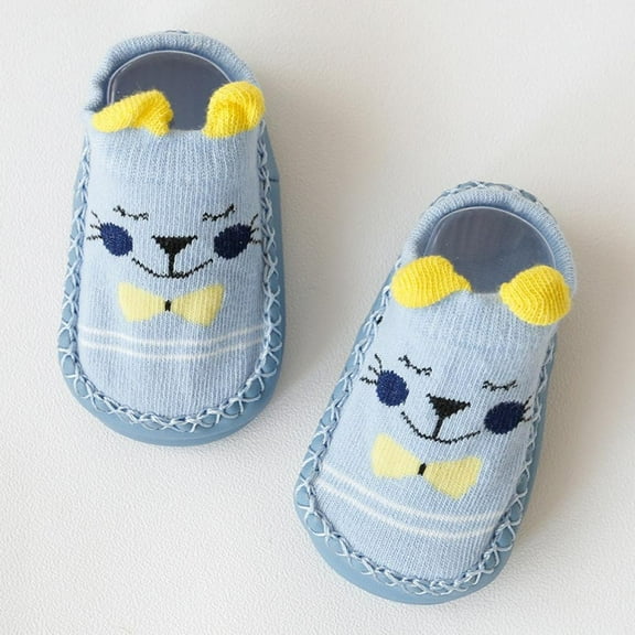 Infant Baby Boy Girls Toddlers Cartoon Animal Non Slip Indoor Slipper Shoes Socks with Grips 0-3 Years