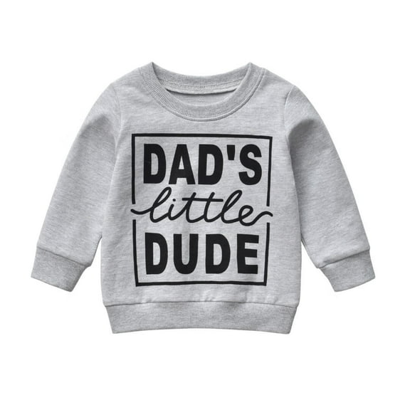Baby Boy Clothes Letter Sweatshirt Crewneck Pullover Sweater Long Sleeve Shirt Fall Winter Clothes Gray 0-3 Months