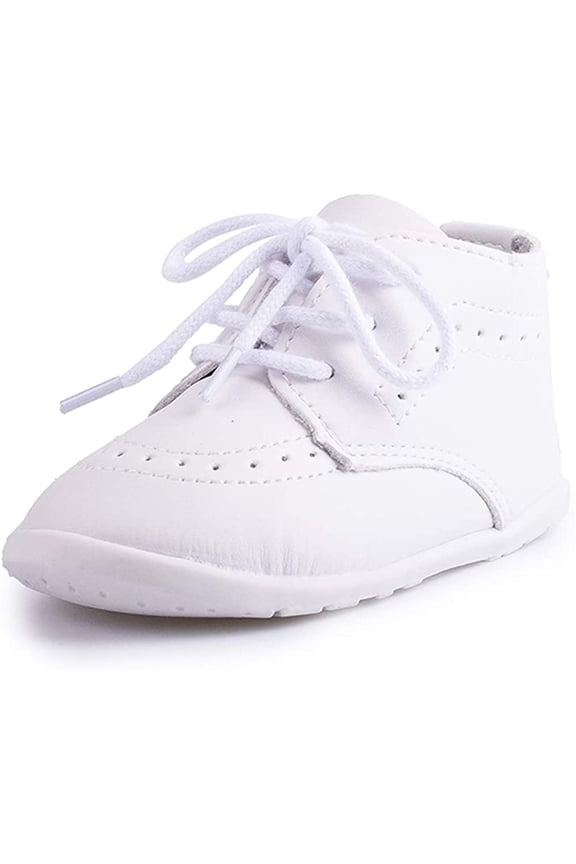 Infant Baby Boy Oxford Shoes PU Leather Loafers Rubber and Soft Sole Wedding Dress Shoes Toddler Girl Baby Walking Shoes