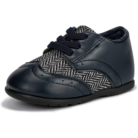 Infant Baby Boy Oxford Shoes PU Leather Loafers Rubber and Soft Sole Wedding Dress Shoes Toddler Girl Baby Walking Shoes