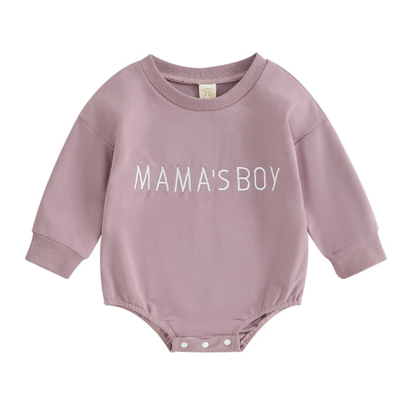 Infant Baby Boy Sweatshirt Jumpsuit 3 6 12 18M Letter Embroidery Round Neck Long Sleeve Romper Toddler Clothes