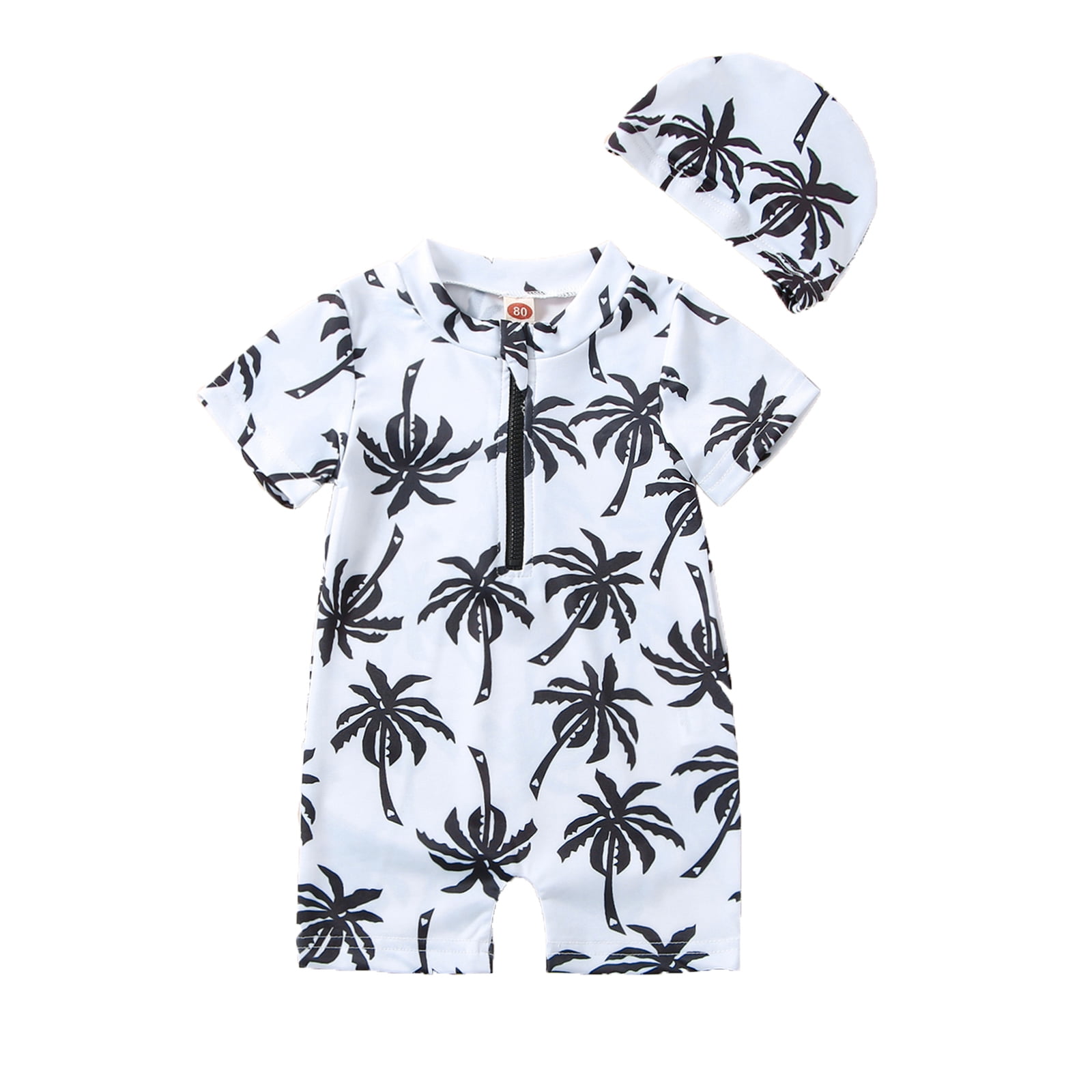 Infant Baby Boy Swimsuit One Piece Swimwear Cute Shark Coconut Tree