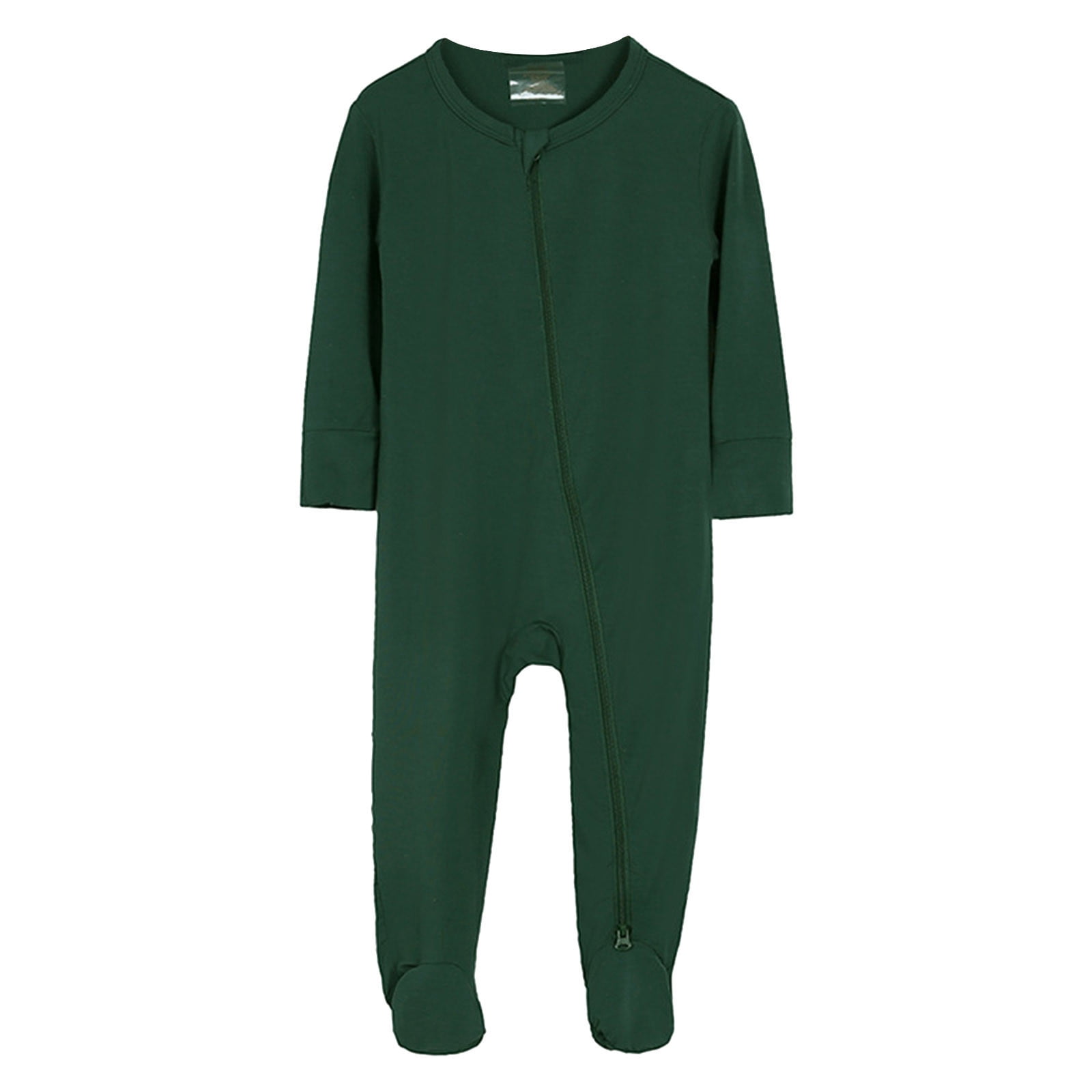 Infant Baby Boys Cotton Rompers Footed Pajamas Zipper Long Sleeve ...