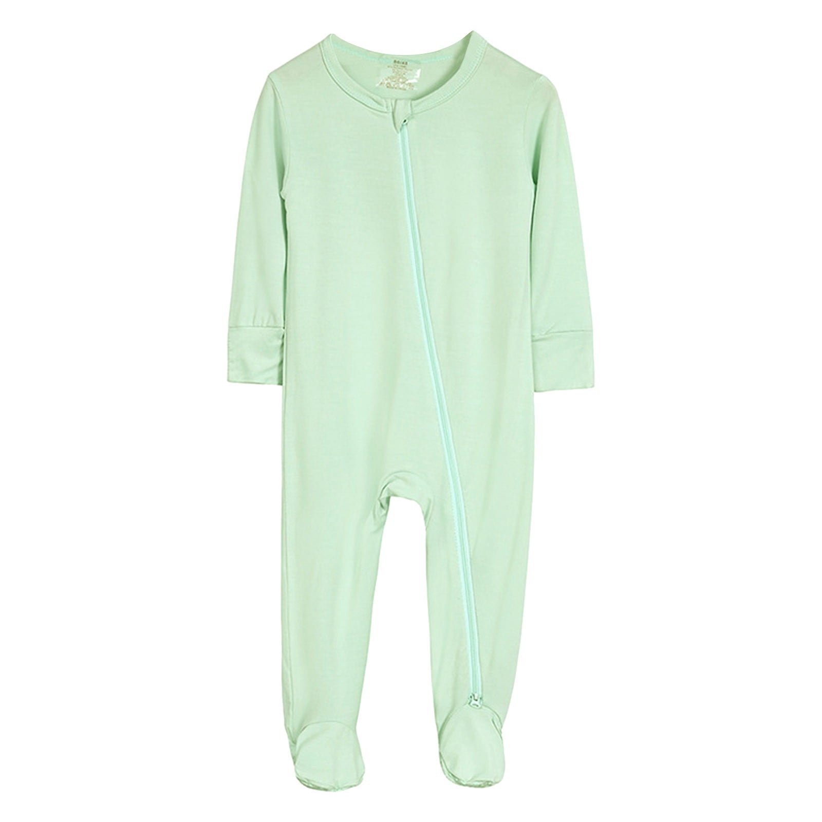 Infant Baby Boys Cotton Rompers Footed Pajamas Zipper Long Sleeve ...