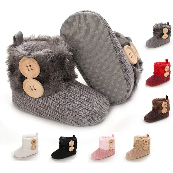 Infant Baby Boys Girls Boots Premium Soft Sole Anti-Slip Warm Winter Snow Boots Newborn Crib Shoes